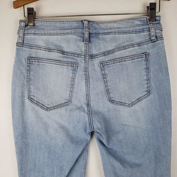 Chicos NWT So Slimming Girlfriend Crop Jeans 00 XS Beaded Hem Slim Leg - Picture 6 of 9